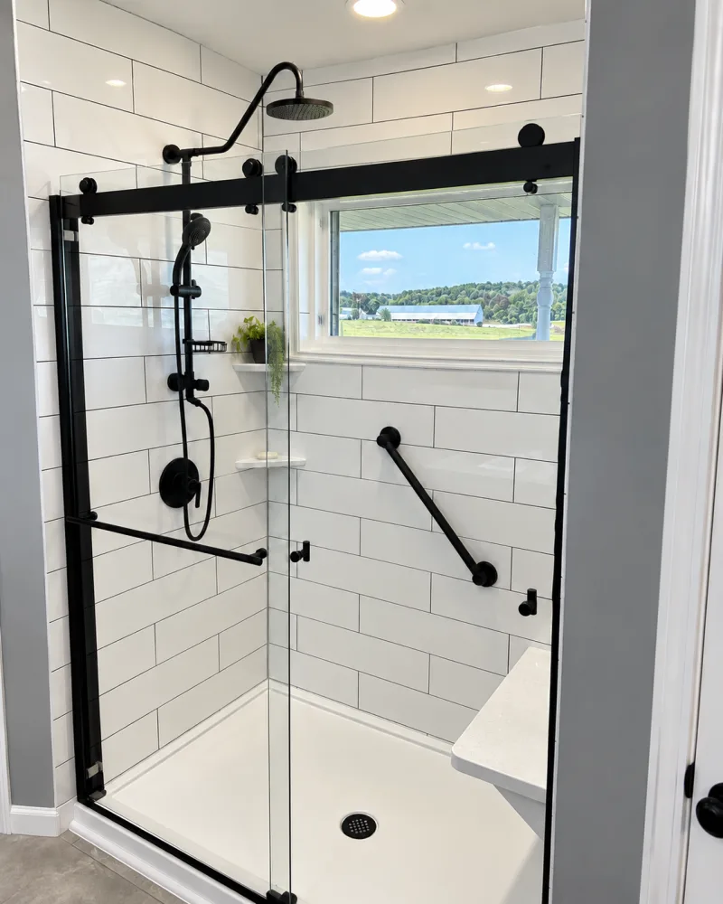 Finished tub-to-shower conversion in Ellicott City, MD