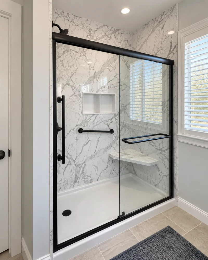 Finished walk-in shower in Taunton, MA
